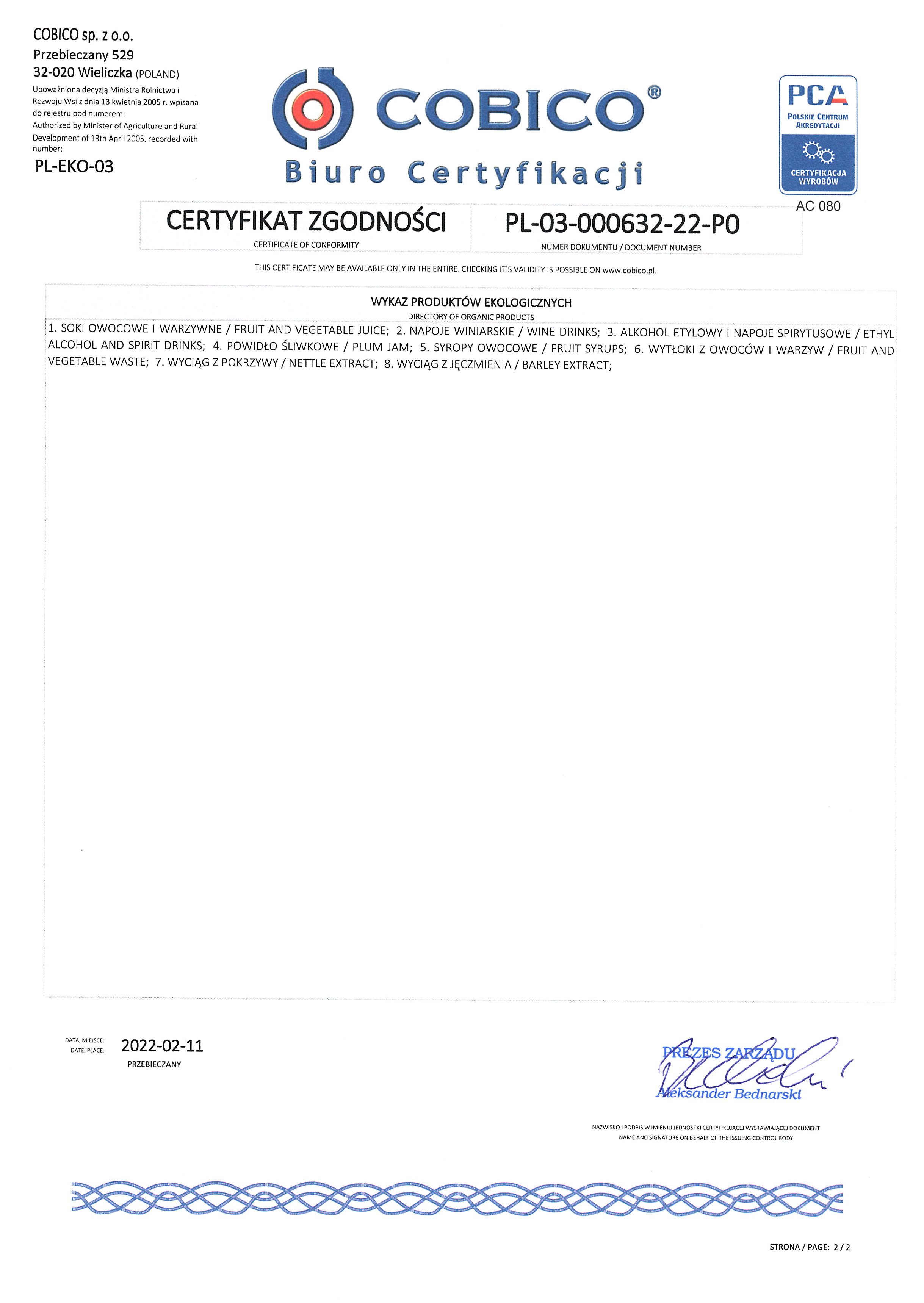 certyfikat eko-2